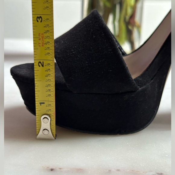 Aldo Black Suede Platform Heels - Picture 5 of 7